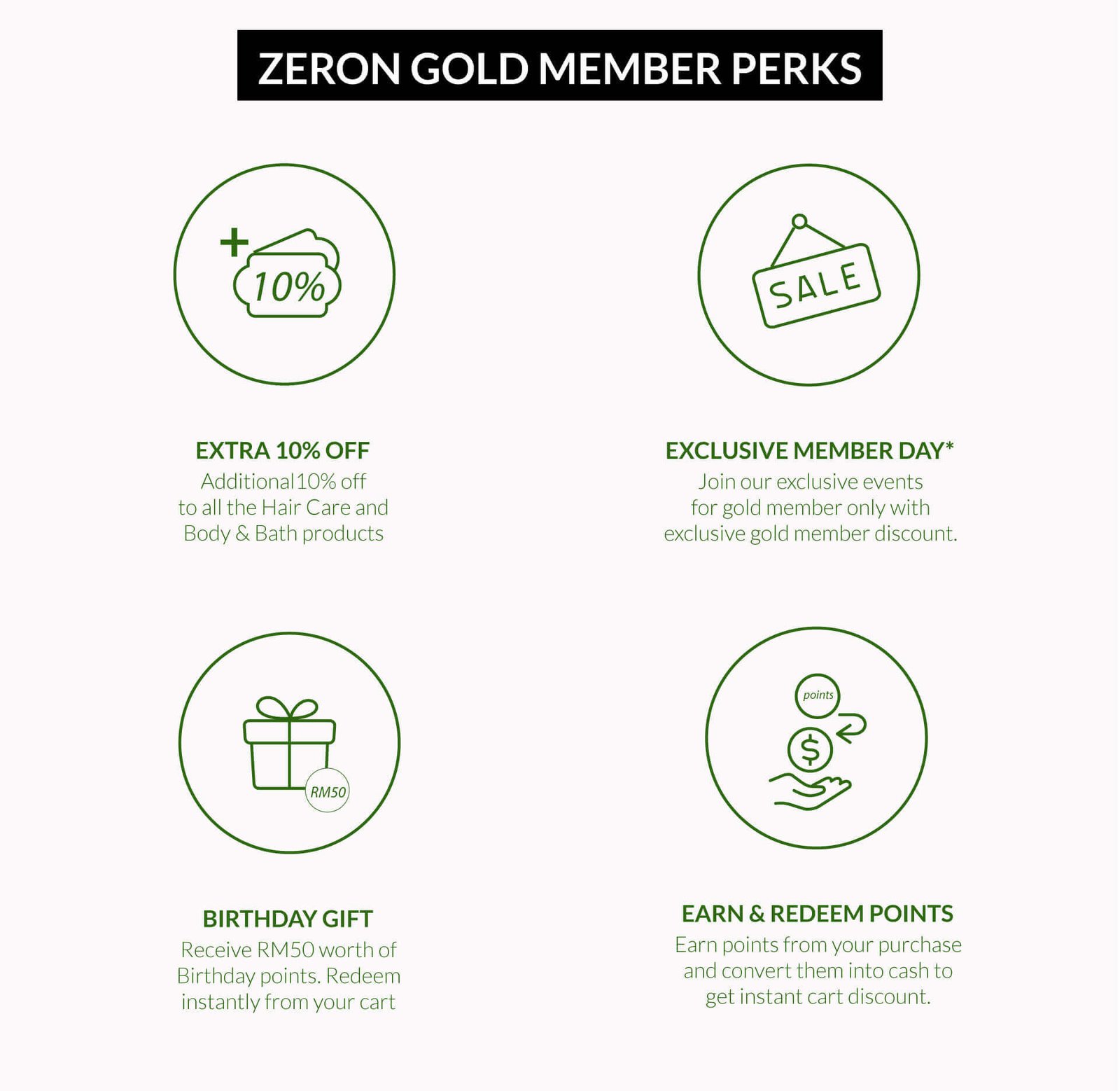 zeron gold member benefits